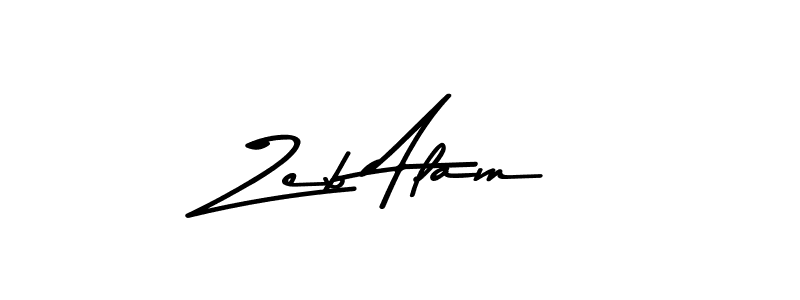 How to make Zeb Alam name signature. Use Asem Kandis PERSONAL USE style for creating short signs online. This is the latest handwritten sign. Zeb Alam signature style 9 images and pictures png
