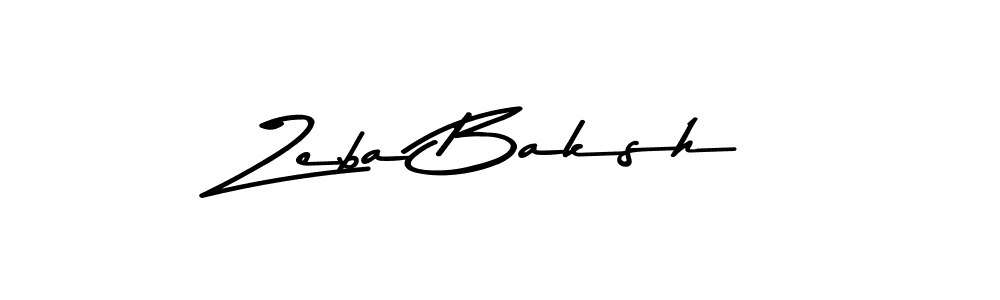 Create a beautiful signature design for name Zeba Baksh. With this signature (Asem Kandis PERSONAL USE) fonts, you can make a handwritten signature for free. Zeba Baksh signature style 9 images and pictures png