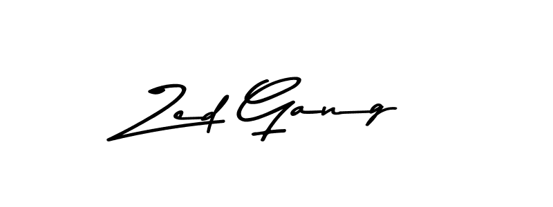 Create a beautiful signature design for name Zed Gang. With this signature (Asem Kandis PERSONAL USE) fonts, you can make a handwritten signature for free. Zed Gang signature style 9 images and pictures png