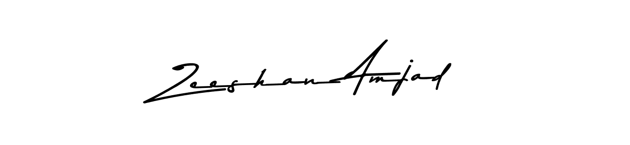 How to make Zeeshan Amjad name signature. Use Asem Kandis PERSONAL USE style for creating short signs online. This is the latest handwritten sign. Zeeshan Amjad signature style 9 images and pictures png