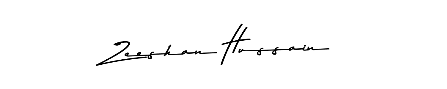 Create a beautiful signature design for name Zeeshan Hussain. With this signature (Asem Kandis PERSONAL USE) fonts, you can make a handwritten signature for free. Zeeshan Hussain signature style 9 images and pictures png