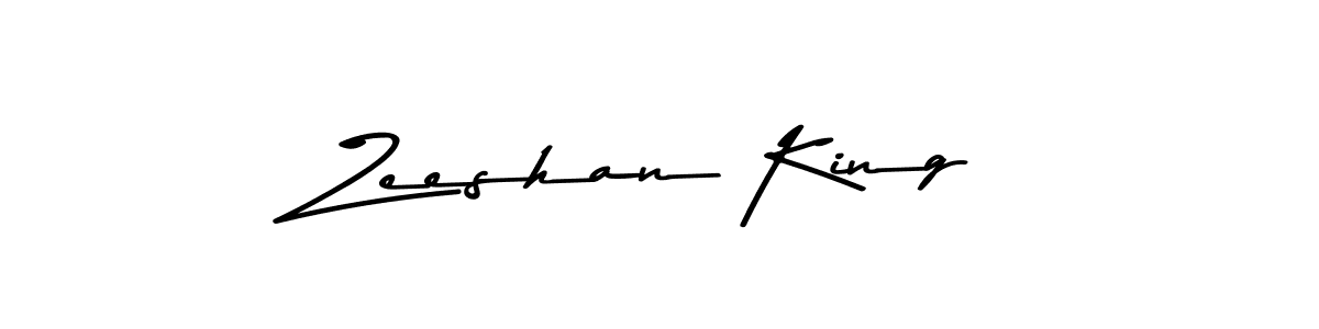 How to make Zeeshan King name signature. Use Asem Kandis PERSONAL USE style for creating short signs online. This is the latest handwritten sign. Zeeshan King signature style 9 images and pictures png