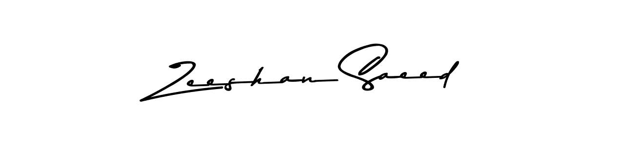 How to make Zeeshan Saeed name signature. Use Asem Kandis PERSONAL USE style for creating short signs online. This is the latest handwritten sign. Zeeshan Saeed signature style 9 images and pictures png