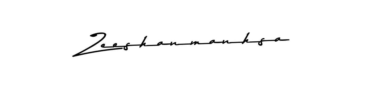 Make a beautiful signature design for name Zeeshanmanhsa. With this signature (Asem Kandis PERSONAL USE) style, you can create a handwritten signature for free. Zeeshanmanhsa signature style 9 images and pictures png