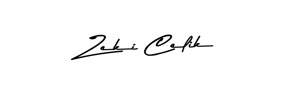 How to make Zeki Celik name signature. Use Asem Kandis PERSONAL USE style for creating short signs online. This is the latest handwritten sign. Zeki Celik signature style 9 images and pictures png