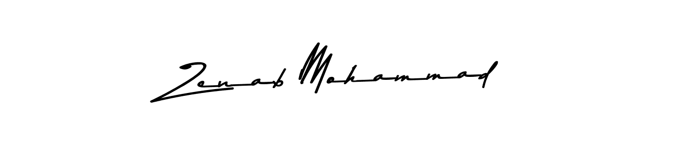 Create a beautiful signature design for name Zenab Mohammad. With this signature (Asem Kandis PERSONAL USE) fonts, you can make a handwritten signature for free. Zenab Mohammad signature style 9 images and pictures png