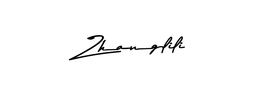 How to make Zhanglili name signature. Use Asem Kandis PERSONAL USE style for creating short signs online. This is the latest handwritten sign. Zhanglili signature style 9 images and pictures png