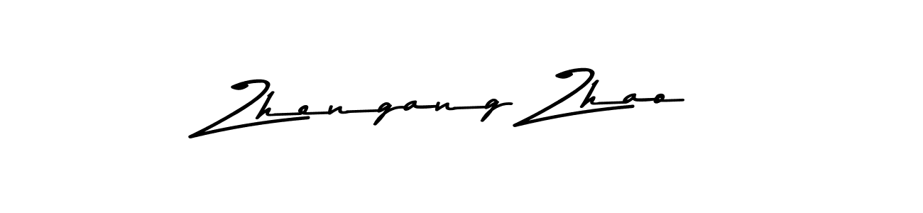 How to make Zhengang Zhao name signature. Use Asem Kandis PERSONAL USE style for creating short signs online. This is the latest handwritten sign. Zhengang Zhao signature style 9 images and pictures png