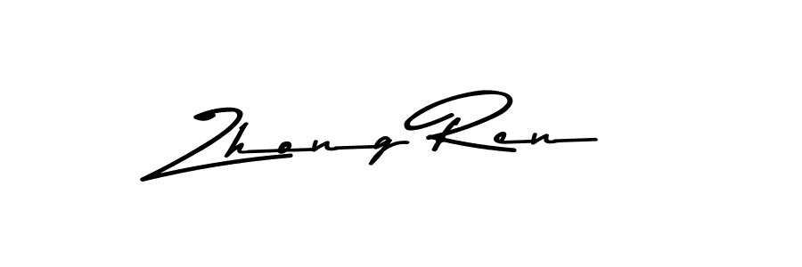 How to make Zhong Ren name signature. Use Asem Kandis PERSONAL USE style for creating short signs online. This is the latest handwritten sign. Zhong Ren signature style 9 images and pictures png