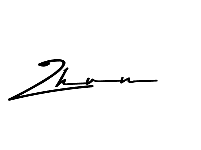 Make a beautiful signature design for name Zhun. With this signature (Asem Kandis PERSONAL USE) style, you can create a handwritten signature for free. Zhun signature style 9 images and pictures png