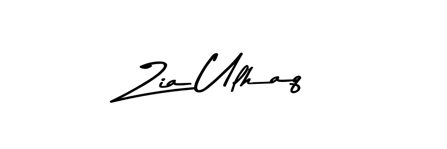 How to make Zia Ulhaq name signature. Use Asem Kandis PERSONAL USE style for creating short signs online. This is the latest handwritten sign. Zia Ulhaq signature style 9 images and pictures png