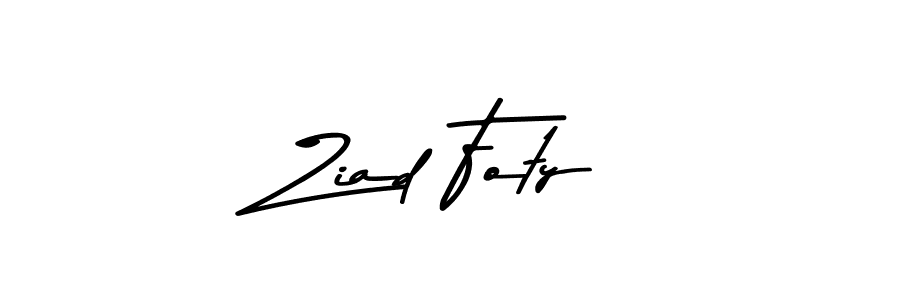 How to make Ziad Foty name signature. Use Asem Kandis PERSONAL USE style for creating short signs online. This is the latest handwritten sign. Ziad Foty signature style 9 images and pictures png