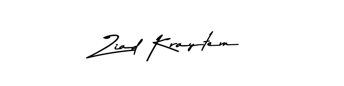 How to make Ziad Kraytem name signature. Use Asem Kandis PERSONAL USE style for creating short signs online. This is the latest handwritten sign. Ziad Kraytem signature style 9 images and pictures png