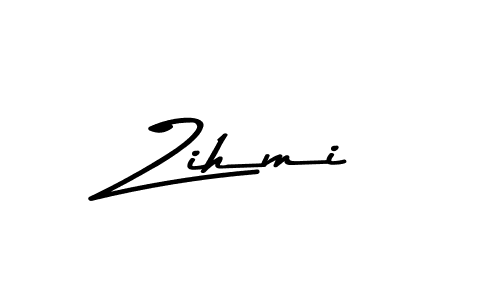How to make Zihmi name signature. Use Asem Kandis PERSONAL USE style for creating short signs online. This is the latest handwritten sign. Zihmi signature style 9 images and pictures png