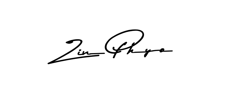 Use a signature maker to create a handwritten signature online. With this signature software, you can design (Asem Kandis PERSONAL USE) your own signature for name Zin Phyo. Zin Phyo signature style 9 images and pictures png