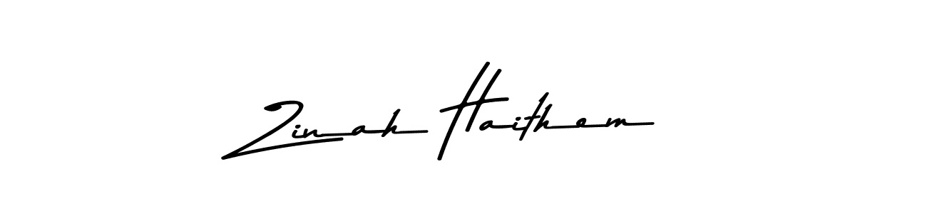 Zinah Haithem stylish signature style. Best Handwritten Sign (Asem Kandis PERSONAL USE) for my name. Handwritten Signature Collection Ideas for my name Zinah Haithem. Zinah Haithem signature style 9 images and pictures png