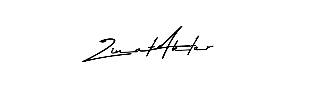 Make a beautiful signature design for name Zinat Akter. With this signature (Asem Kandis PERSONAL USE) style, you can create a handwritten signature for free. Zinat Akter signature style 9 images and pictures png