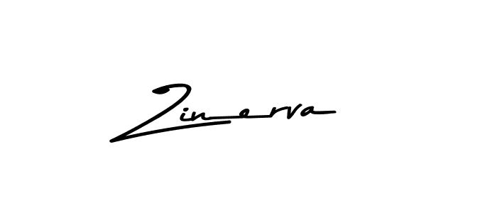 How to make Zinerva name signature. Use Asem Kandis PERSONAL USE style for creating short signs online. This is the latest handwritten sign. Zinerva signature style 9 images and pictures png