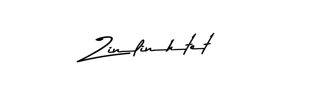 How to make Zinlinhtet name signature. Use Asem Kandis PERSONAL USE style for creating short signs online. This is the latest handwritten sign. Zinlinhtet signature style 9 images and pictures png