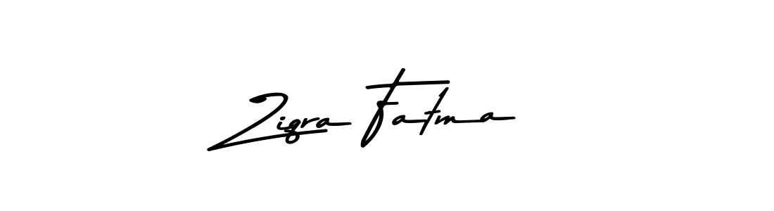 How to make Ziqra Fatma name signature. Use Asem Kandis PERSONAL USE style for creating short signs online. This is the latest handwritten sign. Ziqra Fatma signature style 9 images and pictures png
