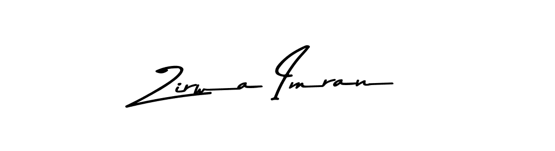 How to make Zirwa Imran name signature. Use Asem Kandis PERSONAL USE style for creating short signs online. This is the latest handwritten sign. Zirwa Imran signature style 9 images and pictures png