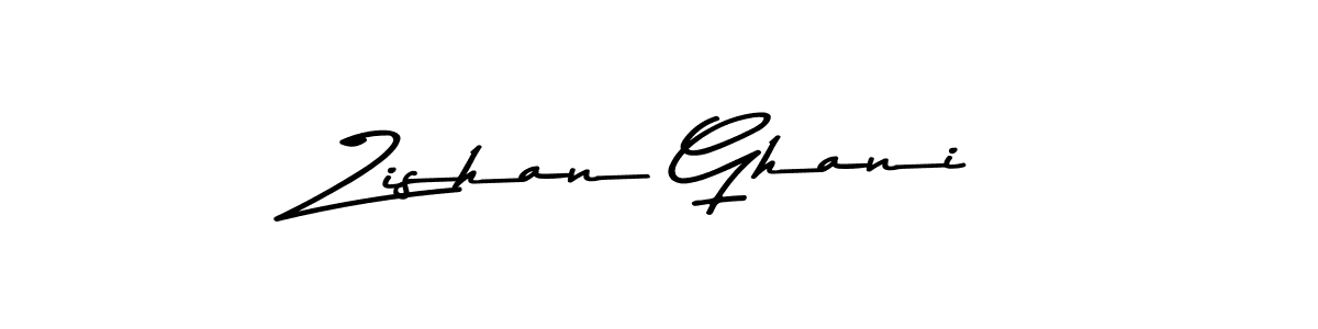 Create a beautiful signature design for name Zishan Ghani. With this signature (Asem Kandis PERSONAL USE) fonts, you can make a handwritten signature for free. Zishan Ghani signature style 9 images and pictures png