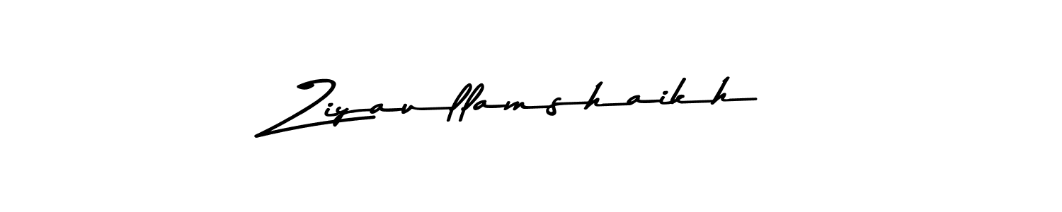 How to make Ziyaullamshaikh name signature. Use Asem Kandis PERSONAL USE style for creating short signs online. This is the latest handwritten sign. Ziyaullamshaikh signature style 9 images and pictures png