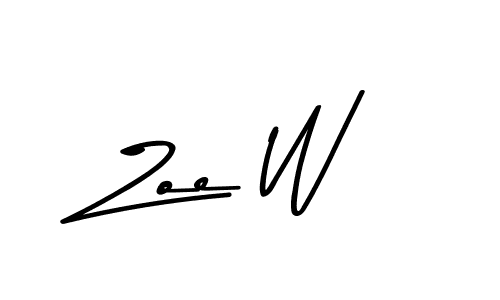 Zoe W stylish signature style. Best Handwritten Sign (Asem Kandis PERSONAL USE) for my name. Handwritten Signature Collection Ideas for my name Zoe W. Zoe W signature style 9 images and pictures png