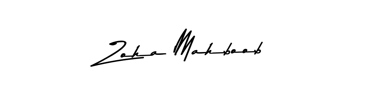 Zoha Mahboob stylish signature style. Best Handwritten Sign (Asem Kandis PERSONAL USE) for my name. Handwritten Signature Collection Ideas for my name Zoha Mahboob. Zoha Mahboob signature style 9 images and pictures png