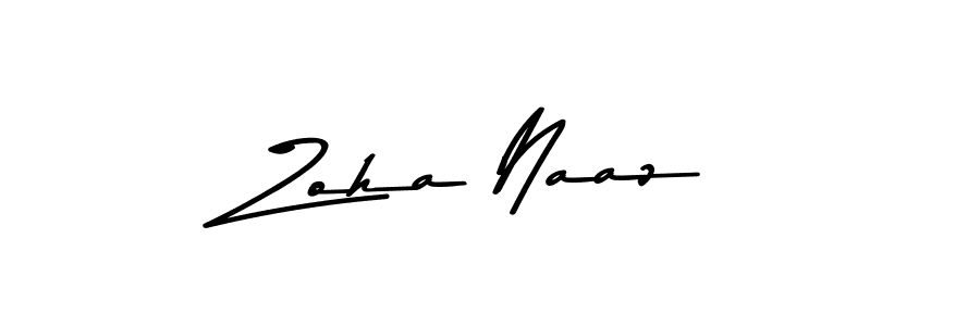 Create a beautiful signature design for name Zoha Naaz. With this signature (Asem Kandis PERSONAL USE) fonts, you can make a handwritten signature for free. Zoha Naaz signature style 9 images and pictures png