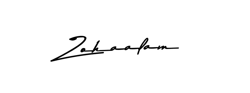 Use a signature maker to create a handwritten signature online. With this signature software, you can design (Asem Kandis PERSONAL USE) your own signature for name Zohaalam. Zohaalam signature style 9 images and pictures png