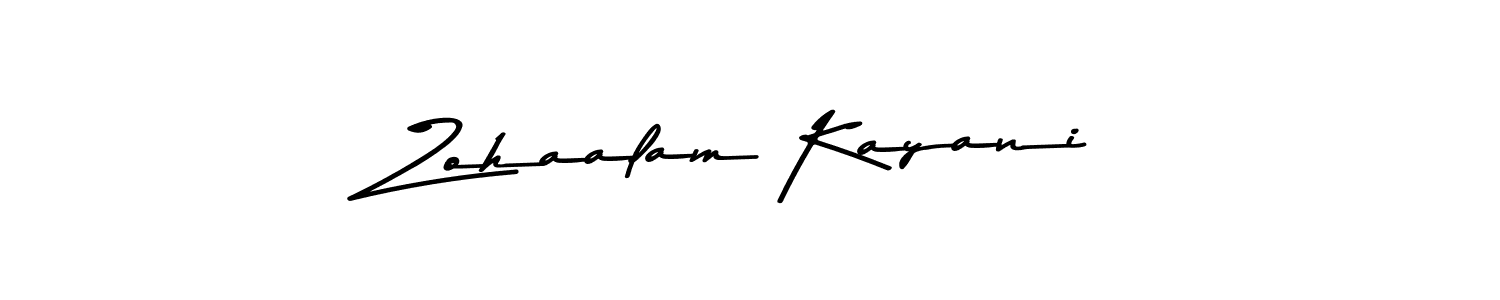 You should practise on your own different ways (Asem Kandis PERSONAL USE) to write your name (Zohaalam Kayani) in signature. don't let someone else do it for you. Zohaalam Kayani signature style 9 images and pictures png