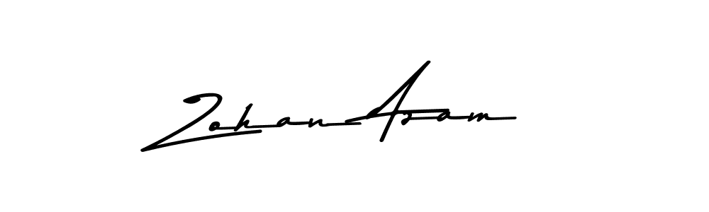 How to make Zohan Azam name signature. Use Asem Kandis PERSONAL USE style for creating short signs online. This is the latest handwritten sign. Zohan Azam signature style 9 images and pictures png