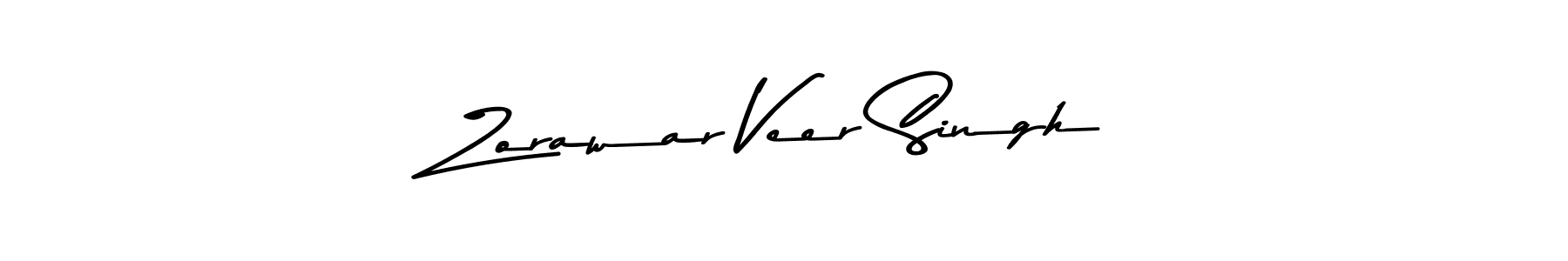 How to make Zorawar Veer Singh name signature. Use Asem Kandis PERSONAL USE style for creating short signs online. This is the latest handwritten sign. Zorawar Veer Singh signature style 9 images and pictures png