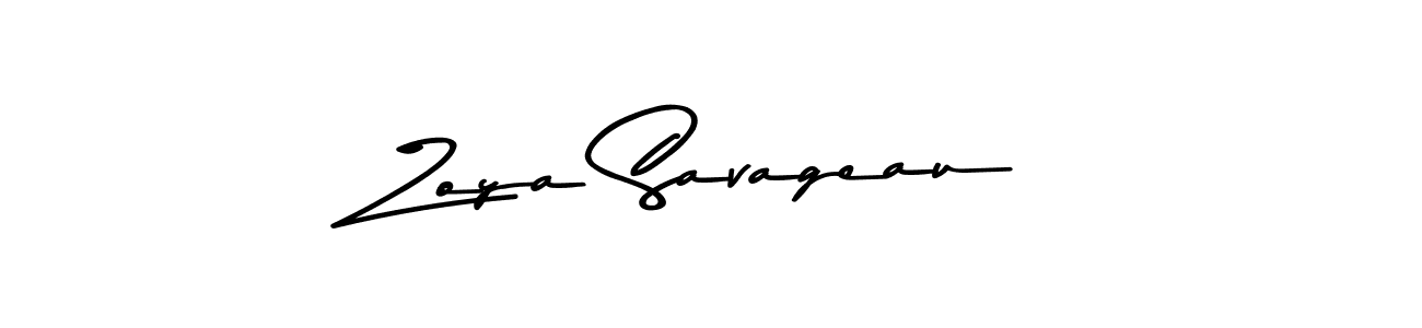 Zoya Savageau stylish signature style. Best Handwritten Sign (Asem Kandis PERSONAL USE) for my name. Handwritten Signature Collection Ideas for my name Zoya Savageau. Zoya Savageau signature style 9 images and pictures png