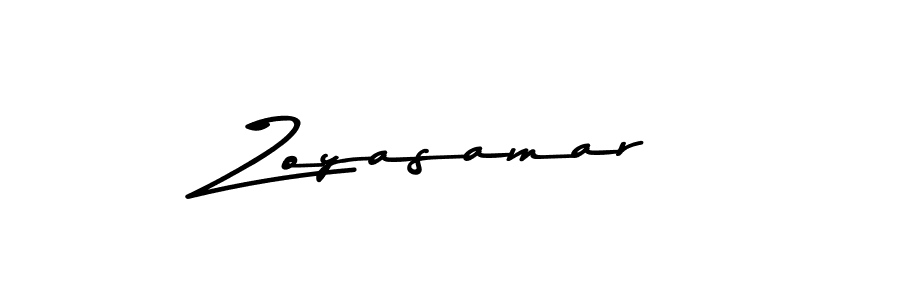 How to make Zoyasamar signature? Asem Kandis PERSONAL USE is a professional autograph style. Create handwritten signature for Zoyasamar name. Zoyasamar signature style 9 images and pictures png