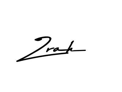 Create a beautiful signature design for name Zrah. With this signature (Asem Kandis PERSONAL USE) fonts, you can make a handwritten signature for free. Zrah signature style 9 images and pictures png