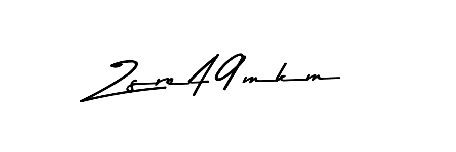 Create a beautiful signature design for name Zsre49mkm. With this signature (Asem Kandis PERSONAL USE) fonts, you can make a handwritten signature for free. Zsre49mkm signature style 9 images and pictures png