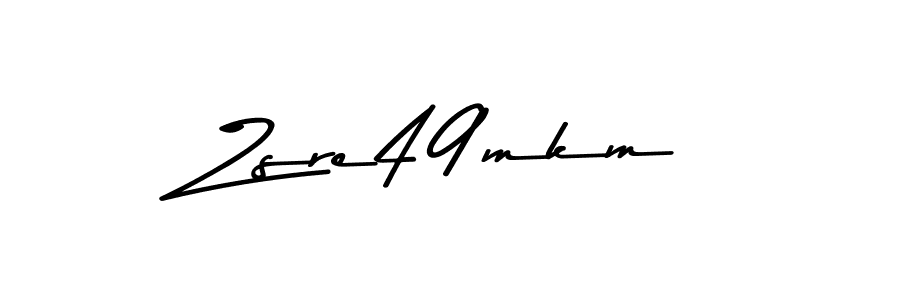 Create a beautiful signature design for name Zsre49mkm. With this signature (Asem Kandis PERSONAL USE) fonts, you can make a handwritten signature for free. Zsre49mkm signature style 9 images and pictures png