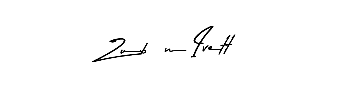 if you are searching for the best signature style for your name Zubán Ivett. so please give up your signature search. here we have designed multiple signature styles  using Asem Kandis PERSONAL USE. Zubán Ivett signature style 9 images and pictures png