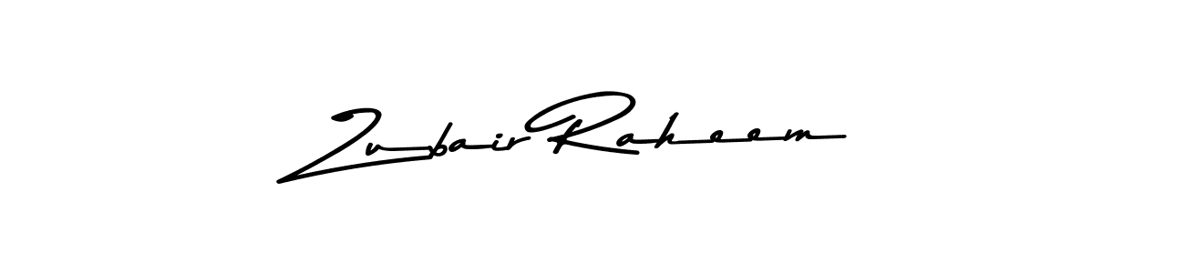 Make a beautiful signature design for name Zubair Raheem. With this signature (Asem Kandis PERSONAL USE) style, you can create a handwritten signature for free. Zubair Raheem signature style 9 images and pictures png