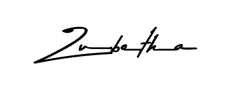 Designed for modern professionals: Zubetha name signature crafted with Asem Kandis PERSONAL USE script. Ready for digital PDF workflows. Zubetha signature style 9 images and pictures png
