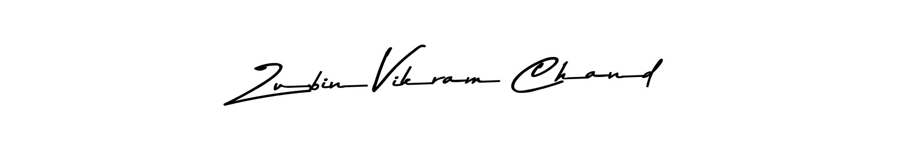 How to make Zubin Vikram Chand name signature. Use Asem Kandis PERSONAL USE style for creating short signs online. This is the latest handwritten sign. Zubin Vikram Chand signature style 9 images and pictures png