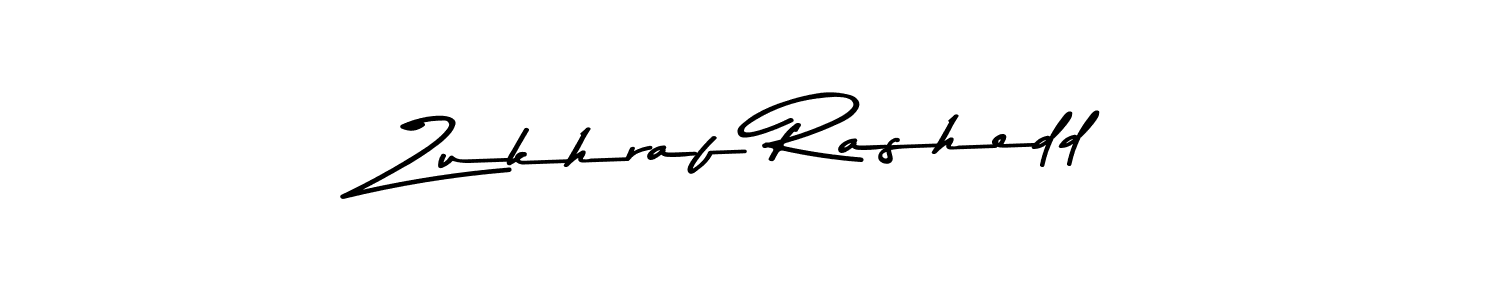 How to make Zukhraf Rashedd name signature. Use Asem Kandis PERSONAL USE style for creating short signs online. This is the latest handwritten sign. Zukhraf Rashedd signature style 9 images and pictures png