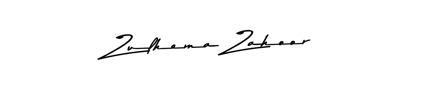 Create a beautiful signature design for name Zulhema Zahoor. With this signature (Asem Kandis PERSONAL USE) fonts, you can make a handwritten signature for free. Zulhema Zahoor signature style 9 images and pictures png