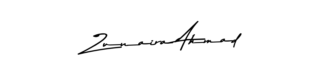 Zunaira Ahmad stylish signature style. Best Handwritten Sign (Asem Kandis PERSONAL USE) for my name. Handwritten Signature Collection Ideas for my name Zunaira Ahmad. Zunaira Ahmad signature style 9 images and pictures png
