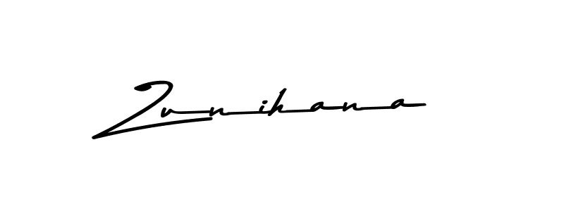 Use a signature maker to create a handwritten signature online. With this signature software, you can design (Asem Kandis PERSONAL USE) your own signature for name Zunihana. Zunihana signature style 9 images and pictures png