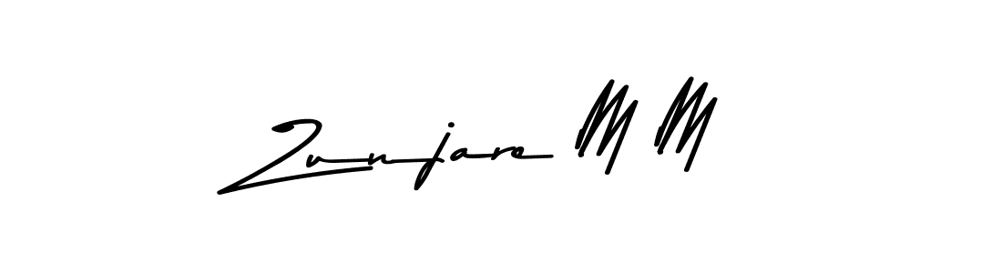 Zunjare M M stylish signature style. Best Handwritten Sign (Asem Kandis PERSONAL USE) for my name. Handwritten Signature Collection Ideas for my name Zunjare M M. Zunjare M M signature style 9 images and pictures png