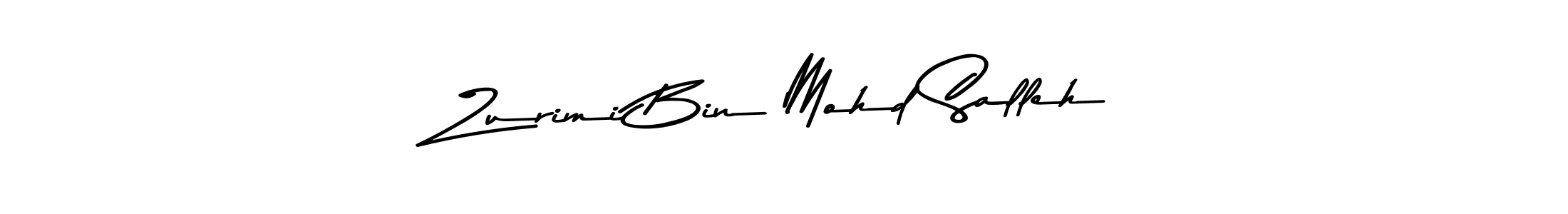 How to make Zurimi Bin Mohd Salleh name signature. Use Asem Kandis PERSONAL USE style for creating short signs online. This is the latest handwritten sign. Zurimi Bin Mohd Salleh signature style 9 images and pictures png