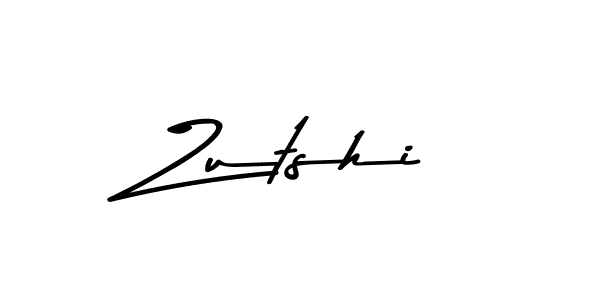 Create a beautiful signature design for name Zutshi. With this signature (Asem Kandis PERSONAL USE) fonts, you can make a handwritten signature for free. Zutshi signature style 9 images and pictures png